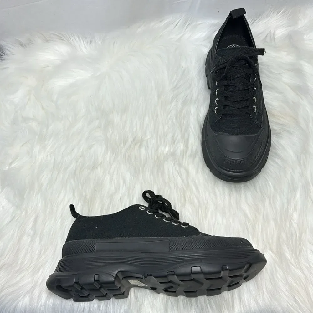 Missguided Black Canvas Bubble Soul Platform Sneakers Sz‎ 6